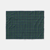 Farquharson Clan Blauw, Groen en Zwart Tartan Fleece Deken (Voorkant (Horizontaal))