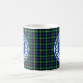 Farquharson Clan Bright Blue Tartan Monogram Koffiemok (Center)