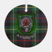 Farquharson Schotse Clan Tartan & Crest Glas Ornament (Achterkant)