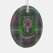 Farquharson Schotse Clan Tartan & Crest Glas Ornament (Voorkant Rechts)