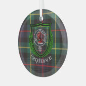 Farquharson Schotse Clan Tartan & Crest Glas Ornament (Voorkant links)