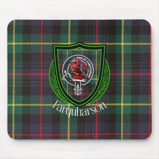 Farquharson Schotse Clan Tartan & Crest Muismat (Voorkant)