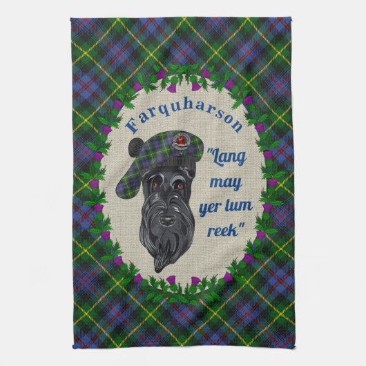Farquharson Scottie Dog Kitchen Towel Theedoek (Verticaal)