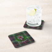 Farquharson Scottish Clan Tartan & Crest Bier Onderzetter (Rechterzijde)