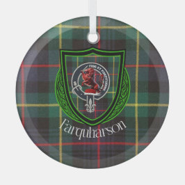 Farquharson Scottish Clan Tartan & Crest Glas Ornament