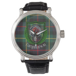 Farquharson Scottish Clan Tartan & Crest Horloge