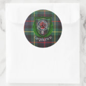 Farquharson Scottish Clan Tartan & Crest Ronde Sticker (Tas)