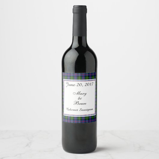Farquharson Scottish Wedding Wine Label Wijn Etiket (Voorkant)