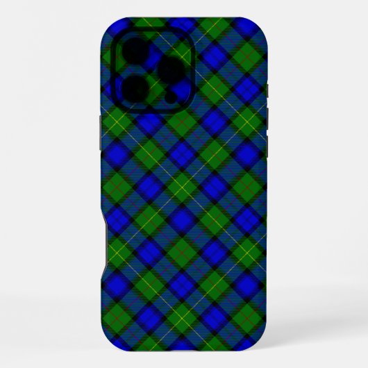 Farquharson tartan blauw groen ruit iPhone hoesje (Achterkant)