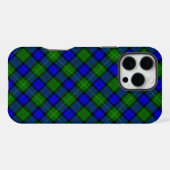 Farquharson tartan blauw groen ruit iPhone hoesje (Achterkant horizontaal)