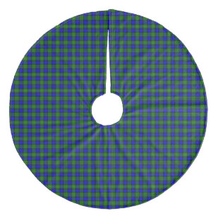 Farquharson tartan blue green plaid fleece kerstboom rok