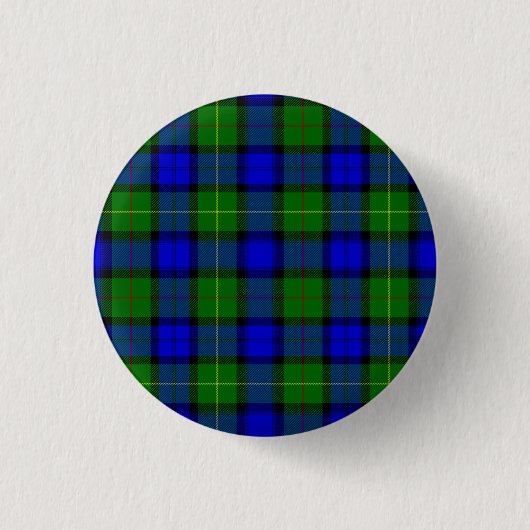 Farquharson tartan blue green plaid ronde button 3,2 cm (Voorkant)
