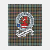 Farquharson Weathered Clan Badge Tartan Pset Fleece Deken (Voorkant)