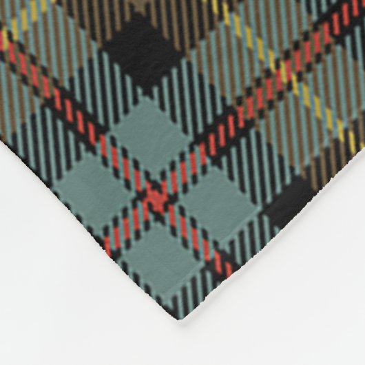 Farquharson Weathered Clan Badge Tartan Pset Fleece Deken (Hoek)