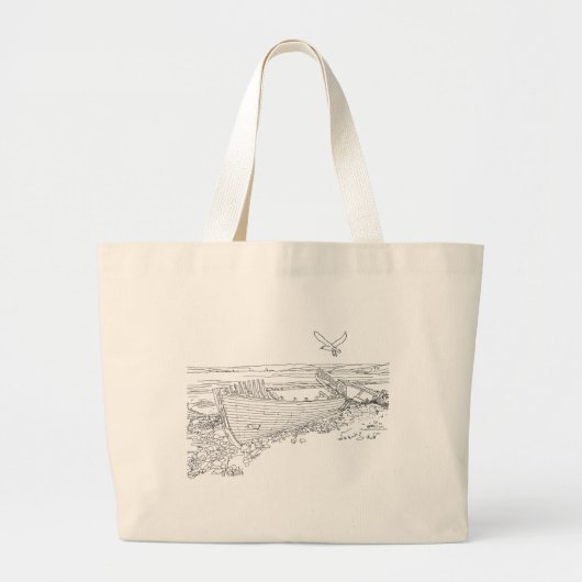 Farr Bay Scheepswrak Schotland Boodschappentas Grote Tote Bag (Voorkant)