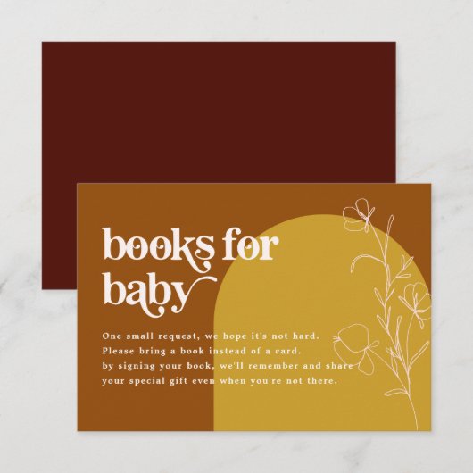 FARRAH Retro 70's Boeken voor Baby shower Kaart (Voorkant / Achterkant)