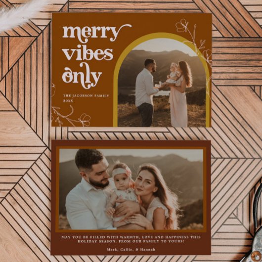 FARRAH Retro 70's Merry Vibes Arch Kaart