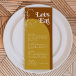 FARRAH Retro 70s Rust laat het menu van de Arch va<br><div class="desc">Dit trouwmenu bevat een verbrande oranje achtergrond, mosterdgekleurde boog, aardbevingsfloralen en een leuke 70-lettertype. Dit groovy dinermenu is perfect voor een retro bruiloft, baby shower of een andere speciale gebeurtenis. Alle kleuren zijn editable, klik enkel blauw "uitgeven gebruikend ontwerphulpmiddel"knoop om de kleuren aan te passen om uw gebeurtenis aan te...</div>