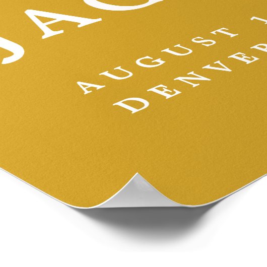 FARRAH Retro 70s Rust Mustard Arch Wedding Welkom Poster (Hoek)