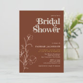 FARRAH Retro 70's Rust Mustard Vrijgezellenfeest Kaart (Staand voorkant)