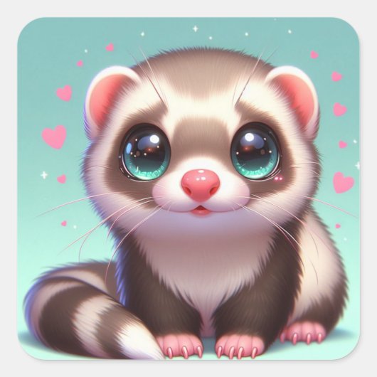 "Farrah" Vierkante Sticker (Voorkant)