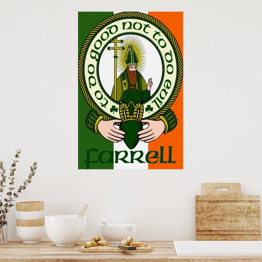 Farrell Clan Motto Poster Print (Keuken)