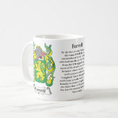 Farrell, de oorsprong, de betekenis en de crest koffiemok (Voorkant links)