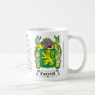 Farrell, de oorsprong, de betekenis en de crest koffiemok