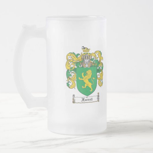 FARRELL FAMILY CREST - FARRELL COAT OF ARMS MATGLAS BIERPUL (Links)