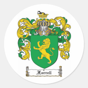 FARRELL FAMILY CREST - FARRELL COAT OF ARMS RONDE STICKER