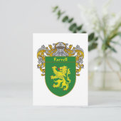 Farrell-wapenschild (gemanteld) briefkaart (Staand voorkant)