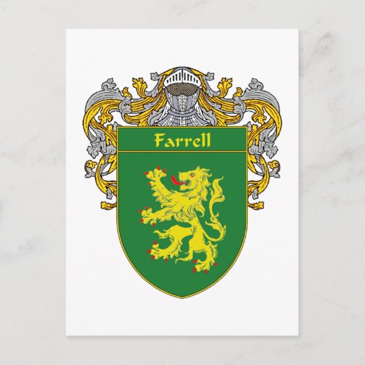 Farrell-wapenschild (gemanteld) briefkaart (Voorkant)