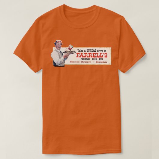 Farrells ijssalon Phoenix Arizona 1970s 19 T-shirt (Design voorkant)