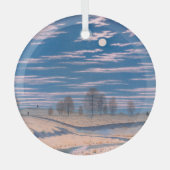 Farrer's Winter Scene in het maanlicht: Glas Ornament (Voorkant)