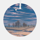 Farrer's Winter Scene in het maanlicht: Glas Ornament (Achterkant)