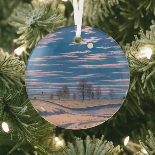 Farrer's Winter Scene in het maanlicht: Glas Ornament (Insitu)