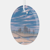 Farrer's Winter Scene in het maanlicht: Glas Ornament (Voorkant links)