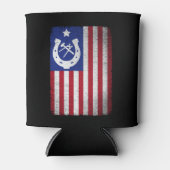 Farrier Amerikaanse vlag Hoefijzer hoefijzers Blikjeskoeler (Voorkant)