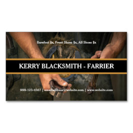Farrier Blacksmith Horseshoeing Trimming Foto Magnetisch Visitekaartje