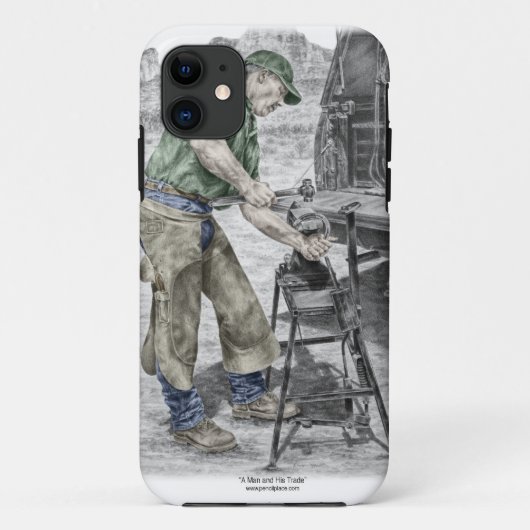 Farrier Blacksmith met Anvil Case-Mate iPhone Case (Achterkant)