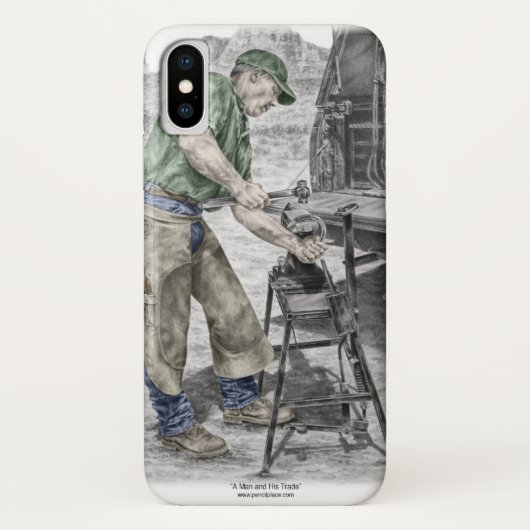 Farrier Blacksmith met Anvil Case-Mate iPhone Case (Achterkant)