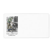 Farrier Blacksmith met Anvil Etiket (Voorkant)