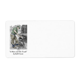Farrier Blacksmith met Anvil Etiket