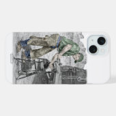 Farrier Blacksmith met Anvil iPhone Hoesje (Achterkant horizontaal)
