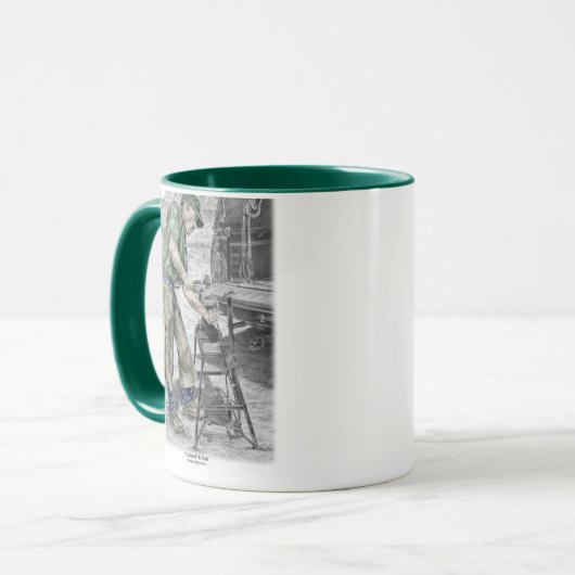 Farrier Blacksmith met Anvil Mok (Voorkant links)