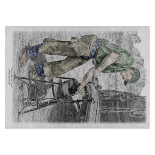 Farrier Blacksmith met Anvil Snijplank (Voorkant)