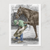 Farrier Blacksmith Shoeing Horse Briefkaart (Voorkant)
