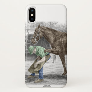 Farrier Blacksmith Shoeing Horse iPhone X Hoesje