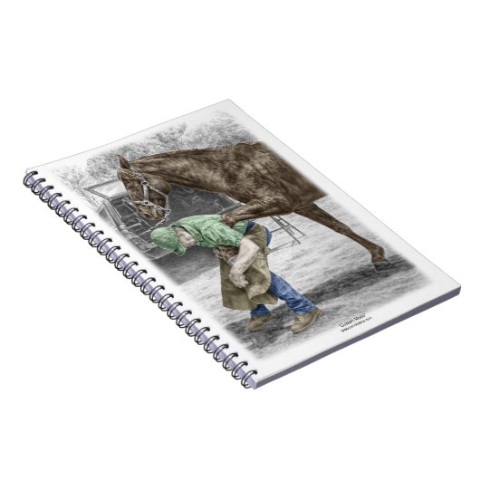 Farrier Blacksmith Shoeing Horse Notitieboek (Rechterzijde)