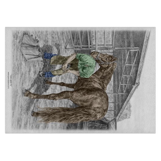 Farrier Blacksmith Shoeing Horse Snijplank (Voorkant)